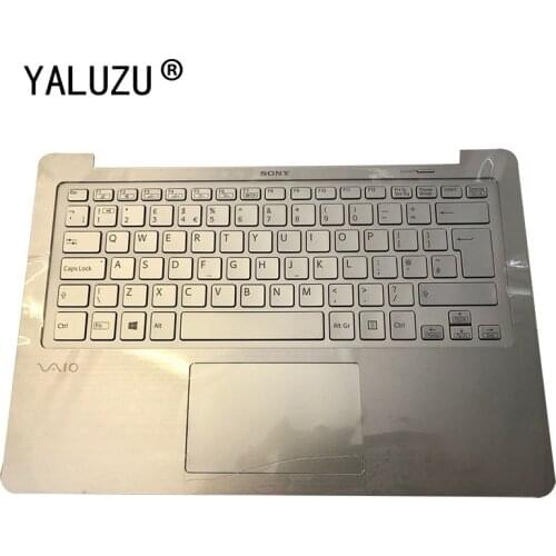 YALUZU New Case Shell FOR Sony Vaio SVF13 SVF13N15CLS Silver keyboard Backlit With Palmrest Cover
