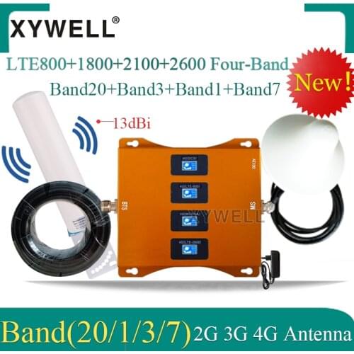 New!!LTE B20 800/1800/2100/2600mhz Four-Band Cellular Amplifier 4g Repeater GSM 2g 3g 4g Mobile Signal Booster GSM DCS WCDMA LTE
