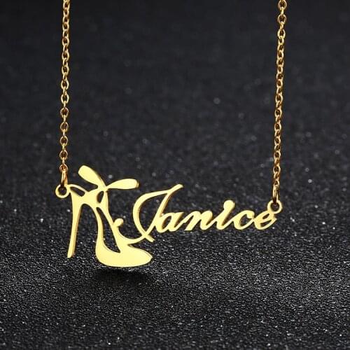 High Heels Charms Making Women Shoe Pendant Custom Personalized Name Necklaces Choker Any Name Jewelry Gift For Friends