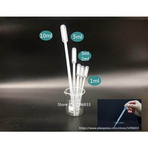 100pcs Pasteur Pipet Plastic Pasteur Pipet Pipetting Disposable Transfer Pipet Transfer Pipettes Graduated for Lab 0.5ml