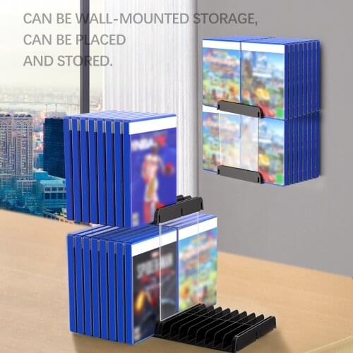 16 Game Disc Storage Display Holder Stand Game Shell Box Bracket Wall Mount Game Organizer for Ps4 Ps5 N-Switch Xbox with Screw