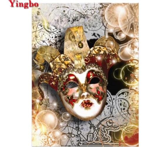 Full Square Round Diamond Embroidery woman mask 3D Picture of Rhinestones DIY Diamond Painting Mosaic Home Decoration