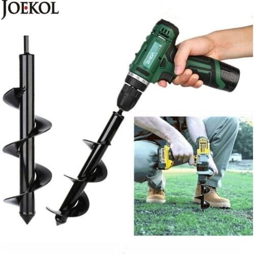 Carbon Steel Planter Garden Auger Spiral Drill Bit Flower Planting Hole Digger Drill Bit Yard Gardening Bedding Planting
