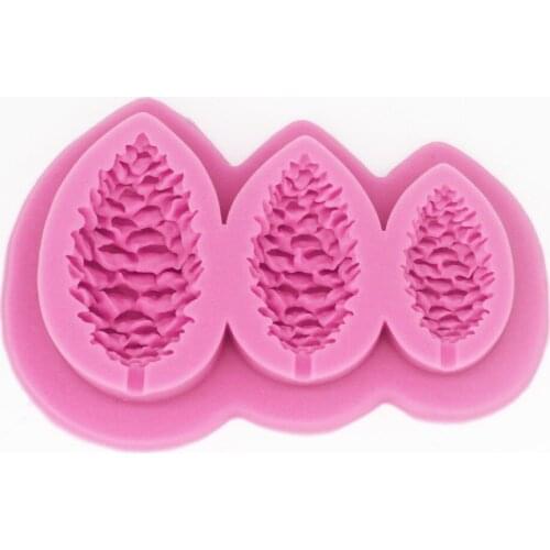 3 Linked Pinecone Silicone Mold Fold Chocolate Mold Lace Mold Cake Decorative Mold P900