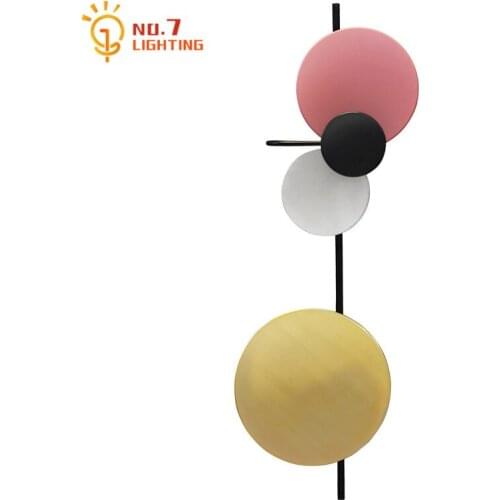 Nordic Postmodern Planet Wall Lamp LED G9 Iron Art Macaroon Colorful Wall Sconces Bedroom Hotel Living Room Background Corridor