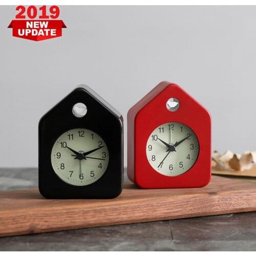 Modern House Shaped Metal Alarm Clock Mute Wake Alarm Clock Clock Fashion Clock