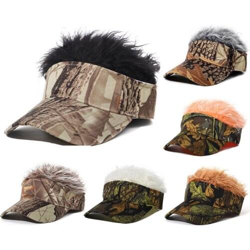 Street Creative Casual Fashion Wig Baseball Cap Spring Autumn Flat Brim Camouflage Men Women Outdoor Sunshade Bald Hat Tide C64