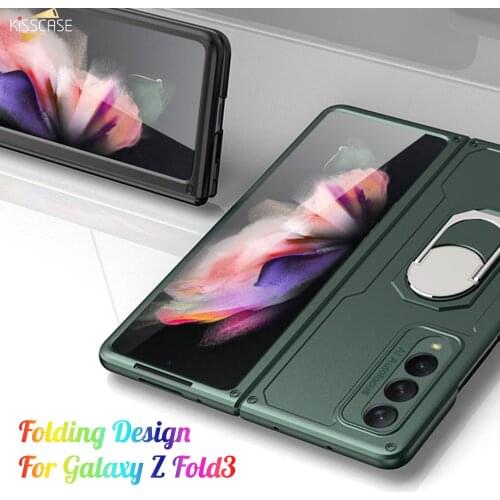 Ultra Thin Armor Case for Samsung Galaxy Z Fold 3 Case Foldable Ring Bracket Holder Hard PC Cover for Galaxy Z Fold3 5G Case
