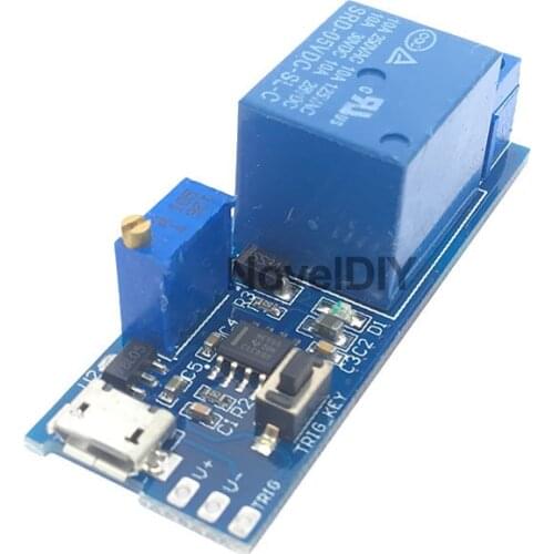 Smart Electronics 5V-30V Micro USB Power Adjustable Delay Relay Timer Control Module NE555 Trigger Delay Switch