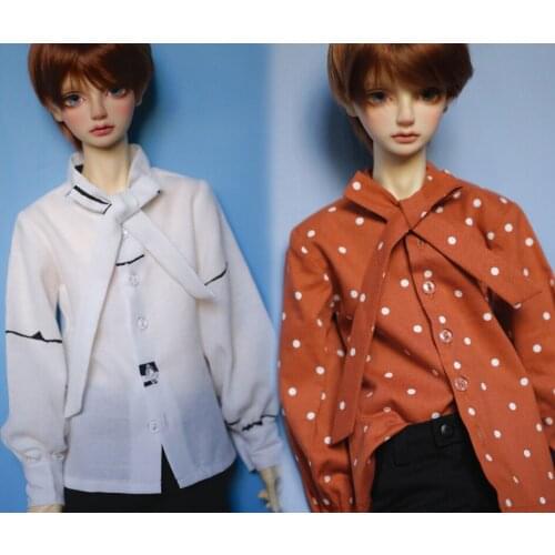 G10-342 1/4 1/3 Uncle SSDF POPO68 SD BJD MSD doll clothes Knotted shirt with collar and streamer 1pcs