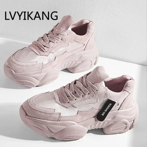 2019 Spring Autumn Fashion Women Casual Shoes Breathable Platform Wedges Women Sneakers Chunky Height Increasing Female Shoes