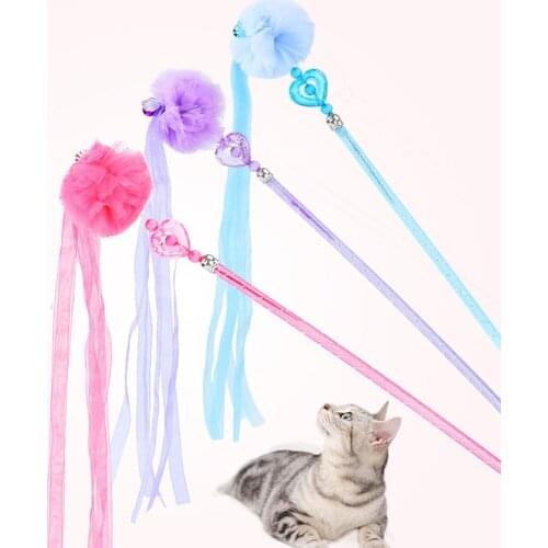 1Pc Cat Interactive Toy Stick Feather Wand With Small Bell Mouse Cage Toys Plastic Artificial Colorful Cat Teaser Toy Supplies