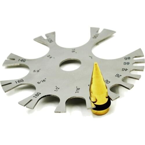 1PC Stainless Steel Precise Gauge Wheel Belly Tongue Barbell Nose Lip Ear Body Piercing Jewelry Profession Measure Tool