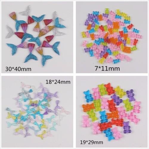 10pcs/lot flatback resin deer shell cat unicorn horn mix colors resin cabochons