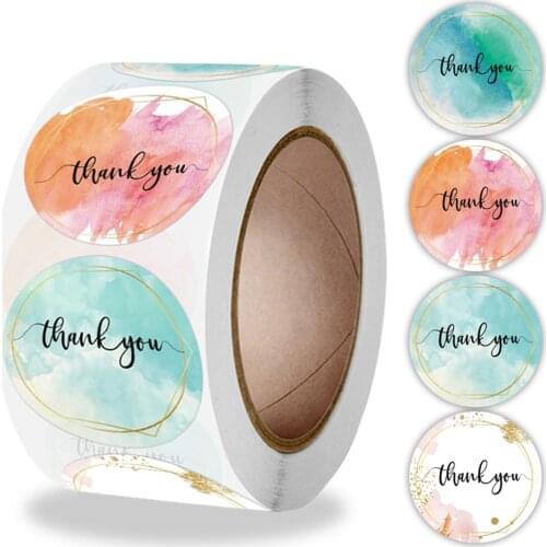 100-500 Pcs Thank You Stickers Cute Pink Gold Labels For Small Business Or Wedding Gift Decor Sticker Stationery Supplies