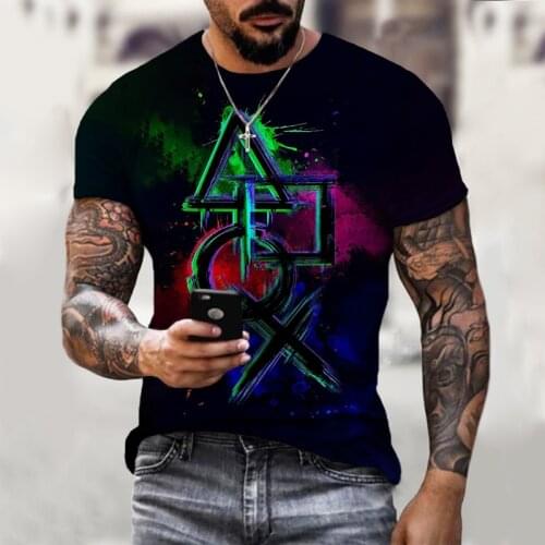 2021 Game PS Logo T Shirt Playstation Xbox Game Men Streetwear T Shirt PS1 PS2 PS3 PS4 Gamer Short Sleeve T-shirt