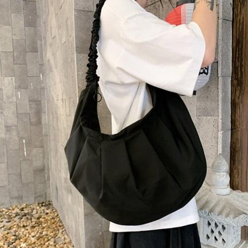 2021 Large Capacity Nylon Cross Bags For Ladies Half Moon Women Simple Shoulder Bags Fashion Light Handbags For Summer