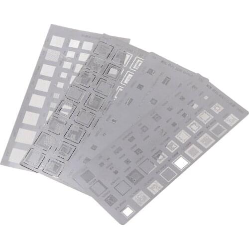 4PCS Universal BGA Stencil for MTK MSM Samsung Huawei Xiaomi iPad CPU RAM PM Power IC Reball Pin BGA Direct Heat Template