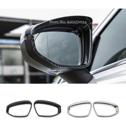 ABS Carbon fiber For Audi A3 2020 2021 Accessories LHD Car rearview mirror block rain eyebrow Cover Trim Sticker Car Styling