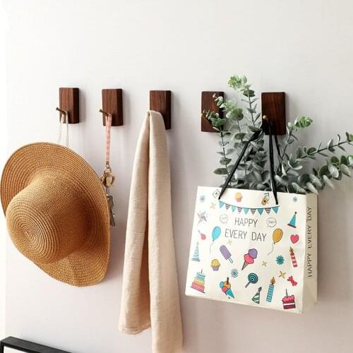 Home Decoration Accessories Creative Solid Wood Wall Hook Key Wall Hangers for Clothes Bag Living Room Kitchen Vintage Wall Hook