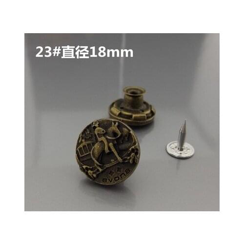 Free shipping 10pcs/lot bronze color demin jeans buttons quality pants buttons 18mm
