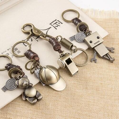 Keychain pendant creative car ring lady Korean lovely schoolbag hanging decoration couple Keychain