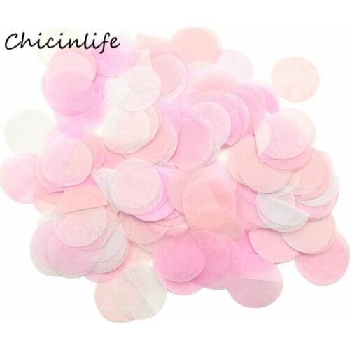 Chicinlife 2.5cm Round Tissue Paper Confetti Wedding Birthday Party Decoration Foil Gold Coneftti Table Confetti