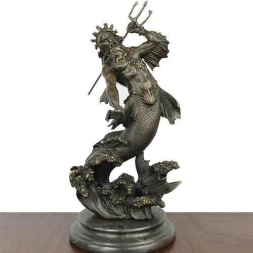 Pure copper sea god Poseidon Decorative European style
