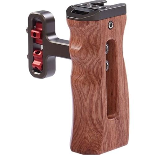 For DSLR Wooden Portable Extension Use Professional Camera Cage Side Handle Easy Install Accessories Cold Shoe With Screw Hole