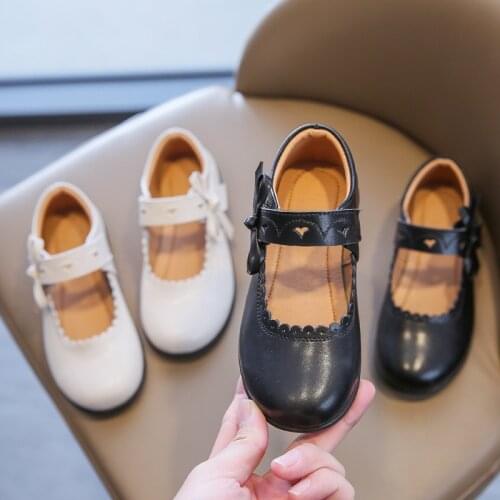 Kids shoes Black leather shoes 2021 new performance shoes leather single shoes soft sole elementary school British style shoes