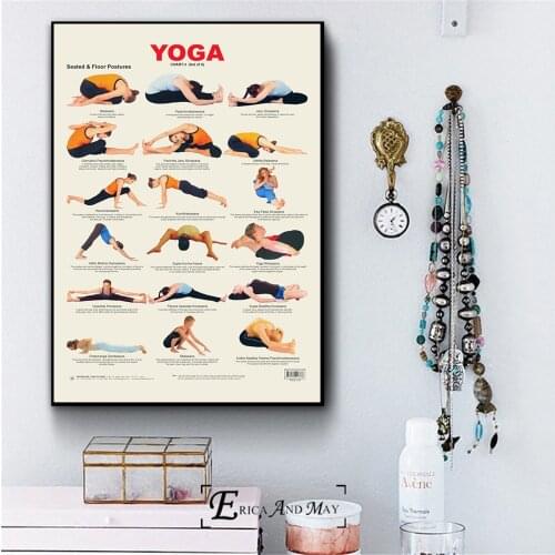 And Yoga Seated Floor Postures Chart Canvas Prints Modern Painting Posters Wall Art Pictures For Living Room Decoration No Frame