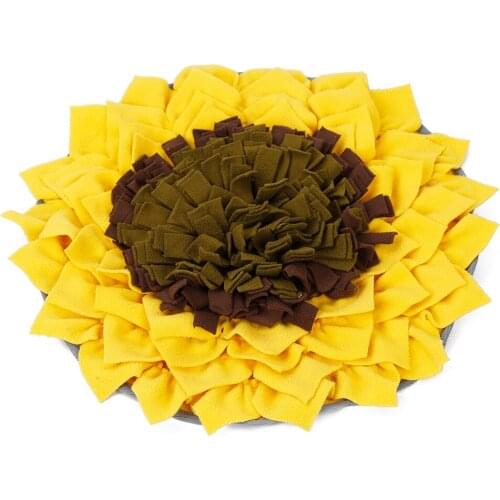 Sunflower Shaped Dog Puzzle Toy Pet Slow Feeding Mat Pet Sniffing Pad Blanket Snuffle Smell Training Mat Stress Relief Carpet
