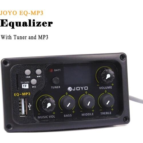 JOYO EQ-MP3 Acoustic Guitar Equalizer 3-band EQ Pickup with MP3 and Tuner Function LCD Display Bass Middle Treble Volune Adjust