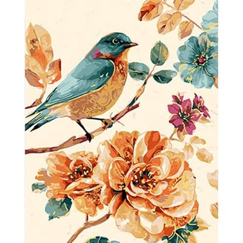 Painting By Numbers DIY Dropshipping40x50 50x65cm The Bird Falls Branches Animal Handmade Gift For Adult Unique Gift Home Decor