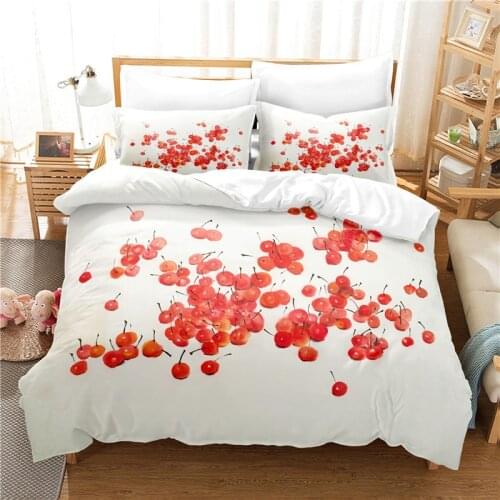 Delicious Cherry Bedding Set Duvet Cover Set 3d Bedding Digital Printing Bed Linen Queen Size Bedding Set Fashion Design