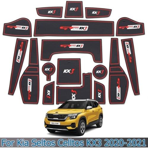 Car Door Groove Mat For Seltos Celltos KX3 2020-2021 Anti-Slip Gate Slot Pads Auto Interior Accessories