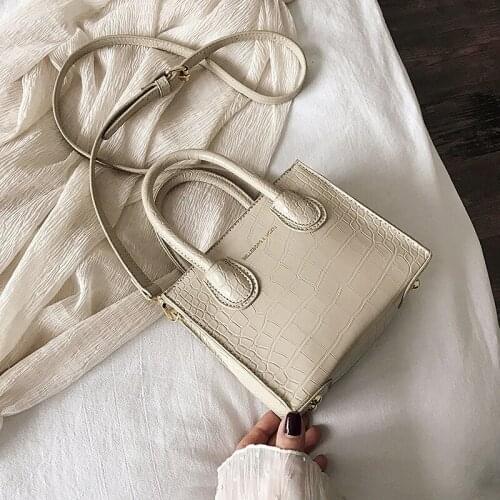 Stone Pattern Leather Crossbody Bags For Women 2021 Fashion Solid Colors Shoulder Bag Female Handbags And Purses With Handle