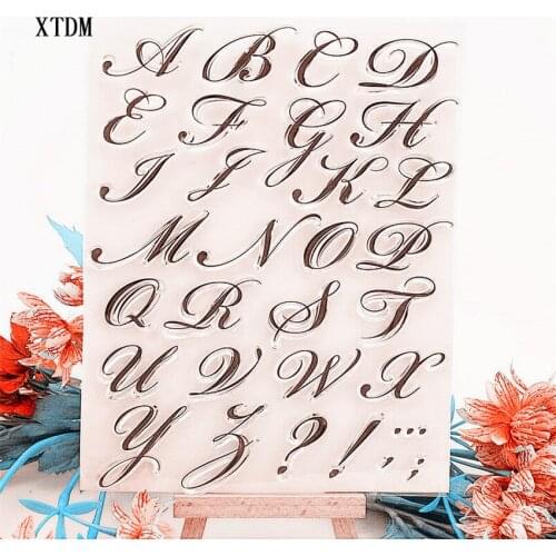 Hot selling letter alphabet transparent clear stamp / silicone seal roller stamp DIY scrapbook album / card production