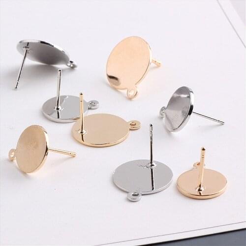 Copper DIY handmade earrings long temperament with hanging round material fashion earrings earrings accessories