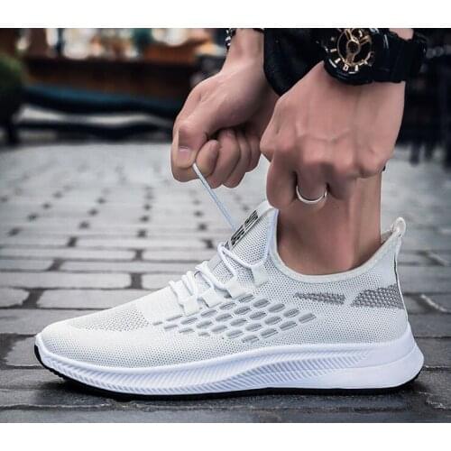 Mesh Men Shoes Breathable White Mens Sneakers Trendy Lace-Up Lightweight Black Walking Big Size Man Tenis Shoe Zapatillas Hombre