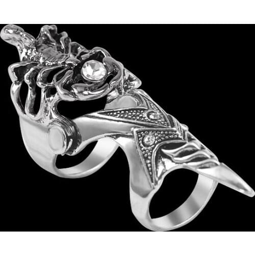 Retro Mens Alloy Ring Domineering Skull Inlaid Rhinestones Gothic Style Bar Men And Women Fashion Jewelry Gifts 2020