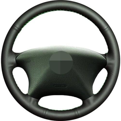 Soft Black Genuine Leather Car Steering Wheel Covers For Citroen Xsara Picasso 2003-2010 Peugeot Partner 2003 2004 2005-2008