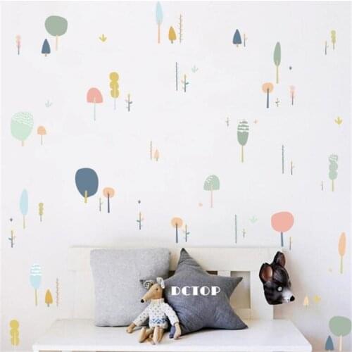 Fresh hand-painted tree PVC stickers DIY decorative wall stickers for kids rooms Art mural Baby room decoration