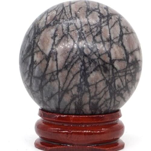 Natural Chinese Picasso Jasper Ball Mineral Quartz Sphere Hand Massage Crystal Ball Healing Feng Shui Home Decor Accessory 40mm