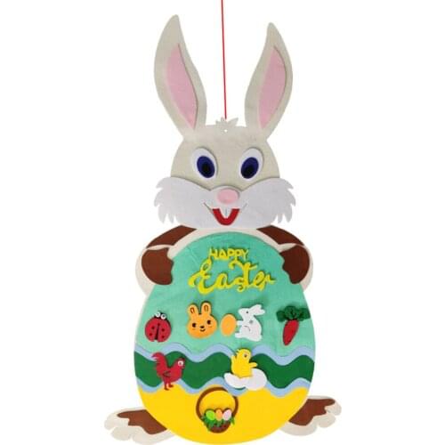 Hangable With Detachable Alphabet Easter Rubbit Creative DIY New Felt Bunny Removable Handmade Party Home Door Wall Decoration