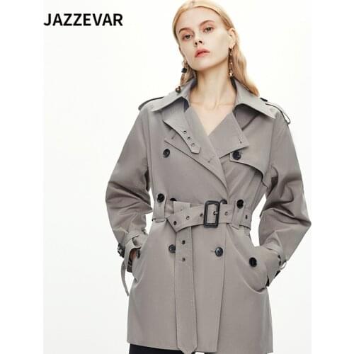 JAZZEVAR 2021 Spring Autumn new Short Womens Windbreaker Temperament Casual Jacket