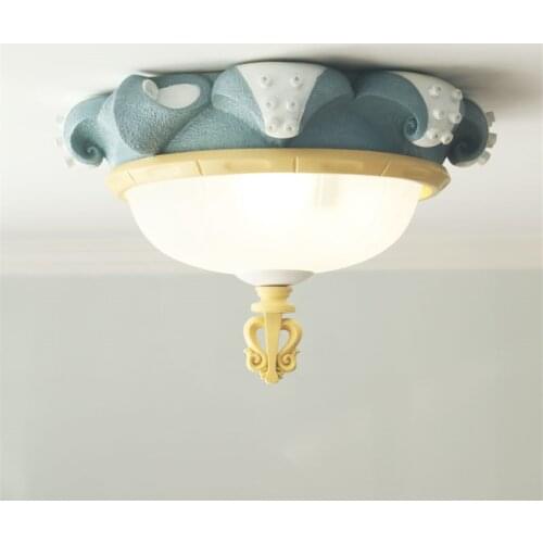 American Childrens Room Ceiling Lights Cartoon Round Boy Girl Room Lights Study Bedroom Kid Room Ceiling Lamps Home Decor Lamps