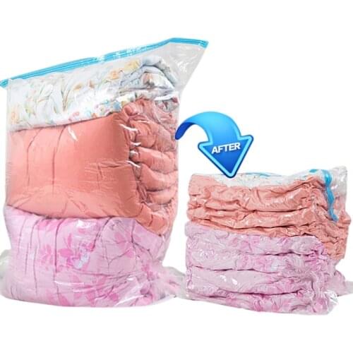 Vacuum Bag Storage Bag Home Organizer Transparent Border Foldable Clothes Organizer Seal Compressed Travel Saving Bag Package