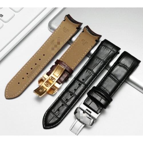 201Calfskin Genuine Cow Leather Watchband Belt For Tissot T035 Watch Strap 22mm 23mm 24mmBracelets Butterfly Buckle Replacement