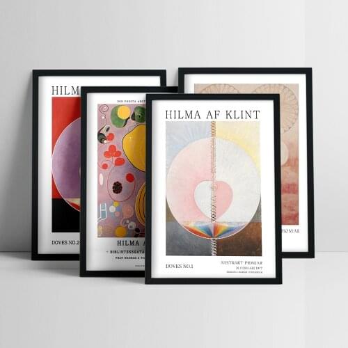 Swedish Nordic Exhibition Poster Abstract Painting Hilma af Klint Canvas Prints Wall Art Picture Modern Living Room Home Decor